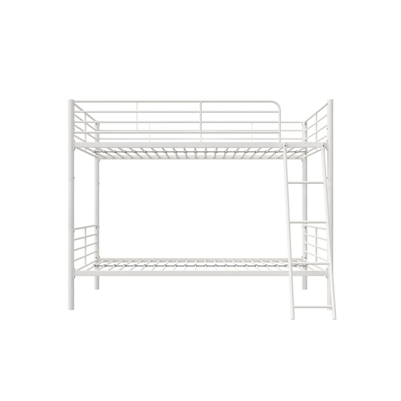 Mainstays Convertible Twin over Twin Metal Bunk Bed in Off White