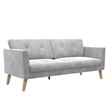 CosmoLiving Gloria Upholstered 3-Seater Sofa in Light Gray Velvet