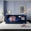 Little Seeds Valentina Twin Upholstered Daybed and Trundle - Navy Blue Velvet