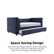 Little Seeds Valentina Twin Upholstered Daybed and Trundle - Navy Blue Velvet