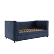 Little Seeds Valentina Twin Upholstered Daybed and Trundle - Navy Blue Velvet