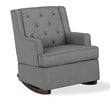 Baby Relax Bennet Transitional Wingback Nursery Rocker Chair in Gray