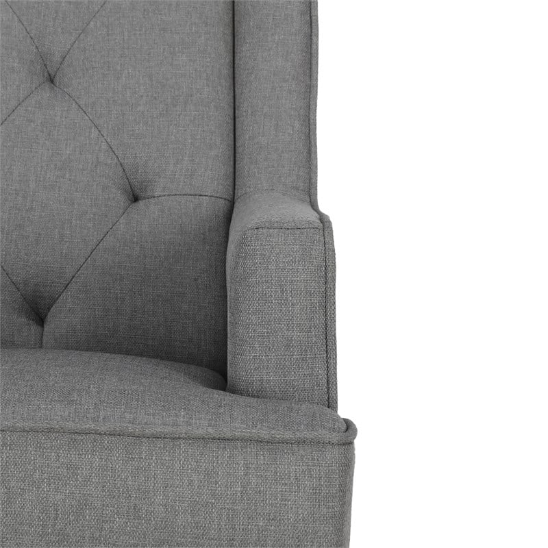 Baby Relax Bennet Transitional Wingback Nursery Rocker Chair in Gray