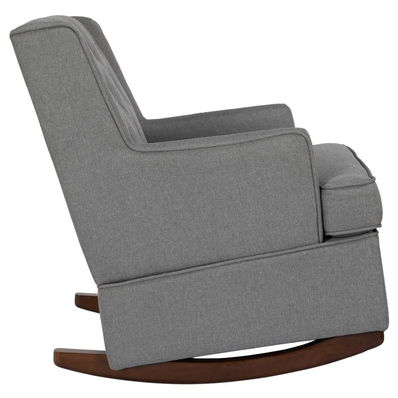 Baby Relax Bennet Transitional Wingback Nursery Rocker Chair in Gray