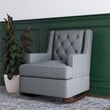 Baby Relax Bennet Transitional Wingback Nursery Rocker Chair in Gray