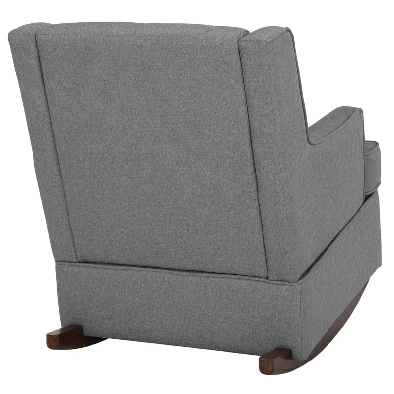 Baby Relax Bennet Transitional Wingback Nursery Rocker Chair in Gray