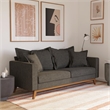 DHP Miriam Pillowback Wood Stretcher Sofa Gray Linen