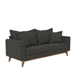 DHP Miriam Pillowback Wood Stretcher Sofa Gray Linen