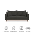DHP Miriam Pillowback Wood Stretcher Sofa Gray Linen