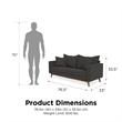 DHP Miriam Pillowback Wood Stretcher Sofa Gray Linen