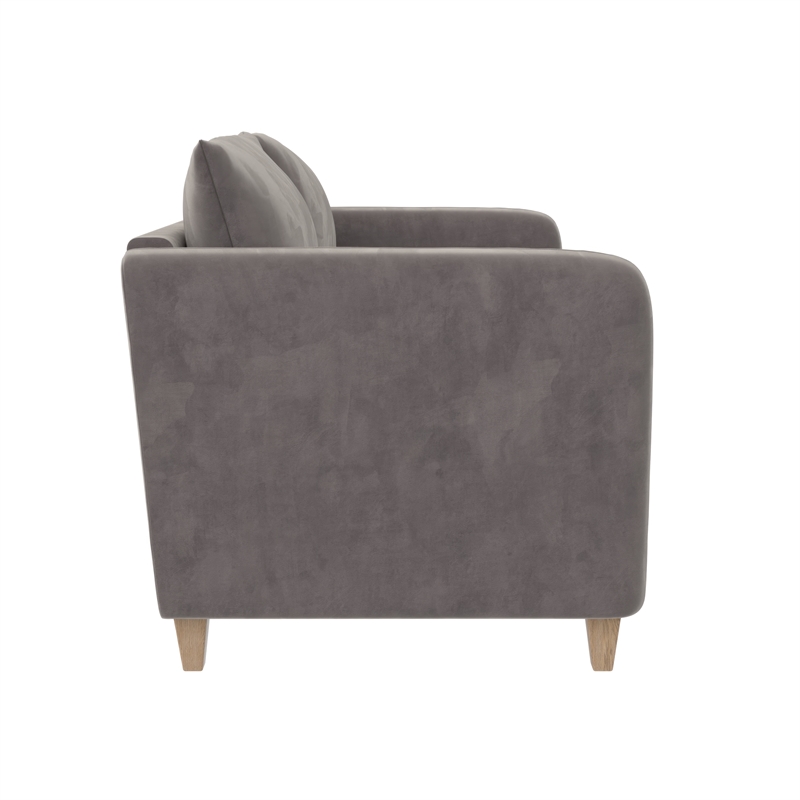 CosmoLiving by Cosmopolitan Coco Channel Tufted Sofa in Light Gray Velvet