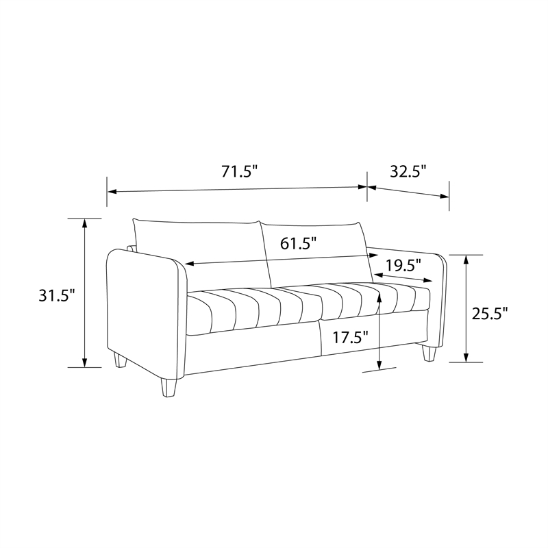 CosmoLiving by Cosmopolitan Coco Channel Tufted Sofa in Light Gray Velvet