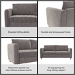 CosmoLiving by Cosmopolitan Coco Channel Tufted Sofa in Light Gray Velvet