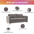 CosmoLiving by Cosmopolitan Coco Channel Tufted Sofa in Light Gray Velvet