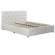 DHP Dean White Faux Leather Upholstered Full Bed with Storage