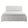 DHP Dean White Faux Leather Upholstered Full Bed with Storage
