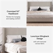 DHP Eveline Upholstered Platform Bed Frame - King in Textured Gray Canvas