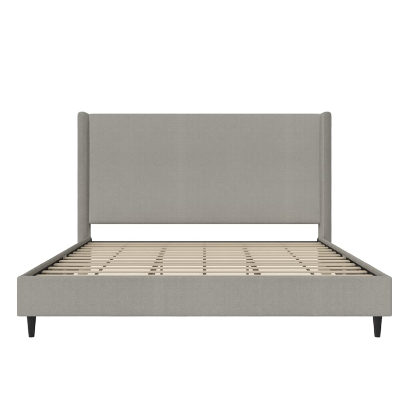 DHP Eveline Upholstered Platform Bed Frame - King in Textured Gray Canvas