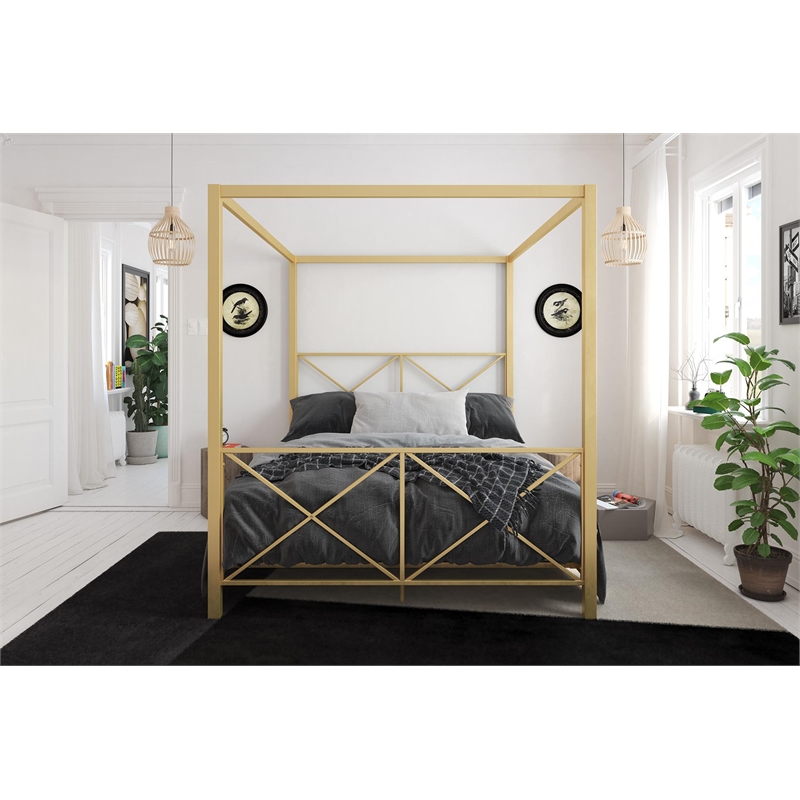 DHP Robin Canopy Bed - Full in Gold