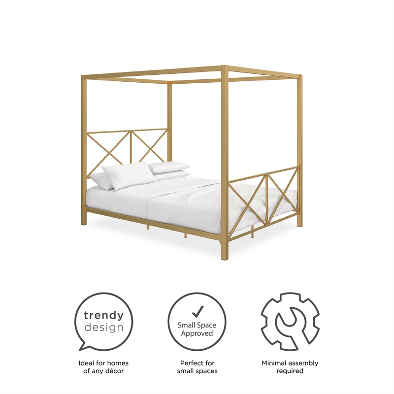 DHP Robin Canopy Bed - Full in Gold
