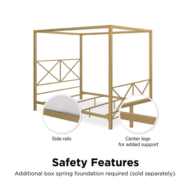 DHP Robin Canopy Bed - Full in Gold