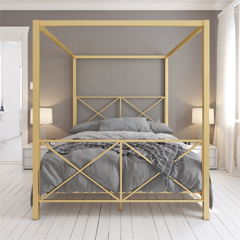 DHP Robin Canopy Bed - Full in Gold