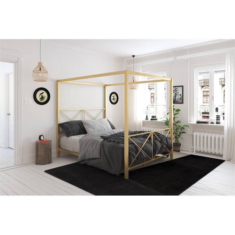 DHP Robin Canopy Bed - Full in Gold