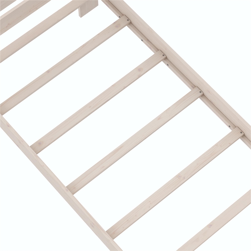 DHP Jaymee Twin Platform Bed Frame in Solid Wood in Sandwashed Gray