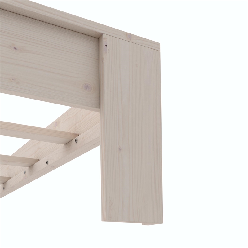 DHP Jaymee Twin Platform Bed Frame in Solid Wood in Sandwashed Gray