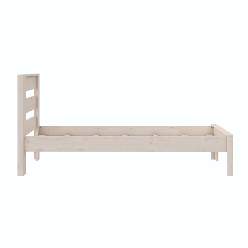 DHP Jaymee Twin Platform Bed Frame in Solid Wood in Sandwashed Gray