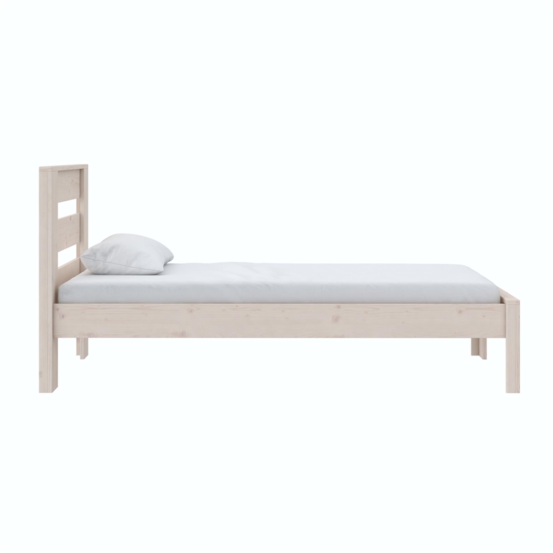 DHP Jaymee Twin Platform Bed Frame in Solid Wood in Sandwashed Gray
