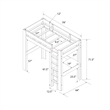 DHP Jaymee L-Shaped Twin/Twin Bunk Bed with Desk in Nutmeg