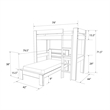 DHP Jaymee L-Shaped Twin/Twin Bunk Bed with Desk in Nutmeg