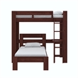 DHP Jaymee L-Shaped Twin/Twin Bunk Bed with Desk in Nutmeg