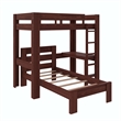 DHP Jaymee L-Shaped Twin/Twin Bunk Bed with Desk in Nutmeg