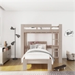 DHP Jaymee L-Shaped Twin/Twin Bunk Bedwith Desk in Sandwashed Gray
