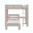 DHP Jaymee L-Shaped Twin/Twin Bunk Bedwith Desk in Sandwashed Gray