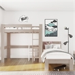 DHP Jaymee L-Shaped Twin/Twin Bunk Bedwith Desk in Sandwashed Gray