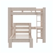 DHP Jaymee L-Shaped Twin/Twin Bunk Bedwith Desk in Sandwashed Gray