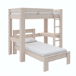 DHP Jaymee L-Shaped Twin/Twin Bunk Bedwith Desk in Sandwashed Gray