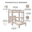 DHP Jaymee L-Shaped Twin/Twin Bunk Bedwith Desk in Sandwashed Gray
