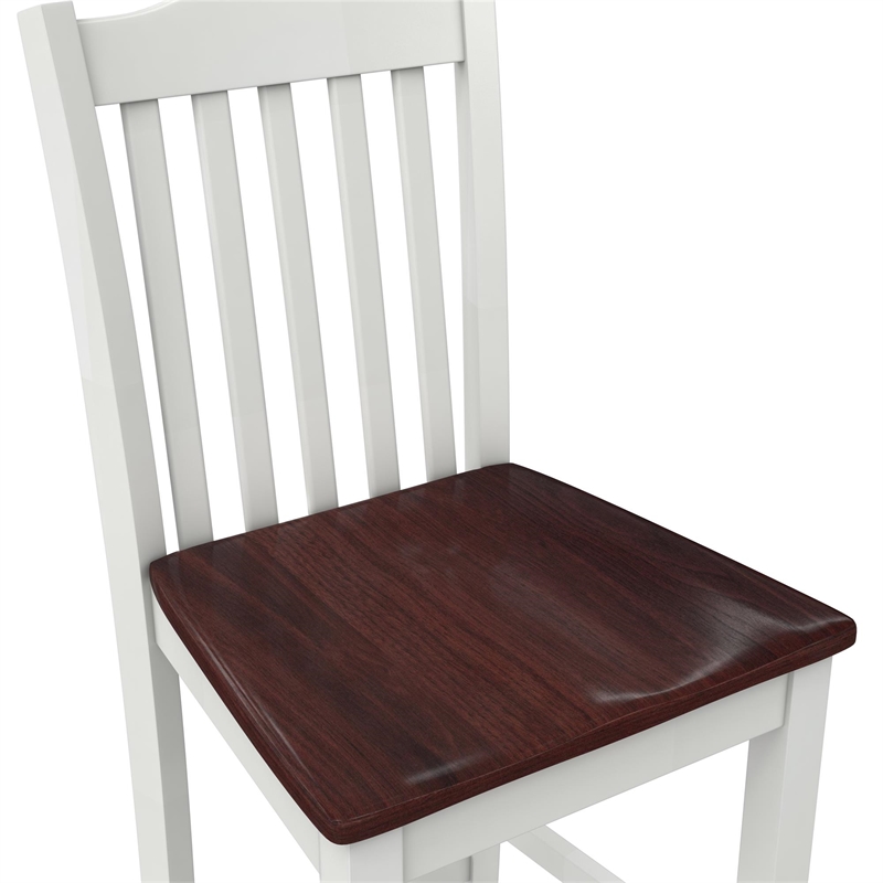 DHP Shiloh 3-Piece Counter Height Dining Set in Rustic Mahogany/White