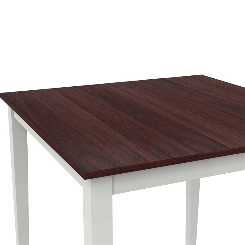 DHP Shiloh 3-Piece Counter Height Dining Set in Rustic Mahogany/White