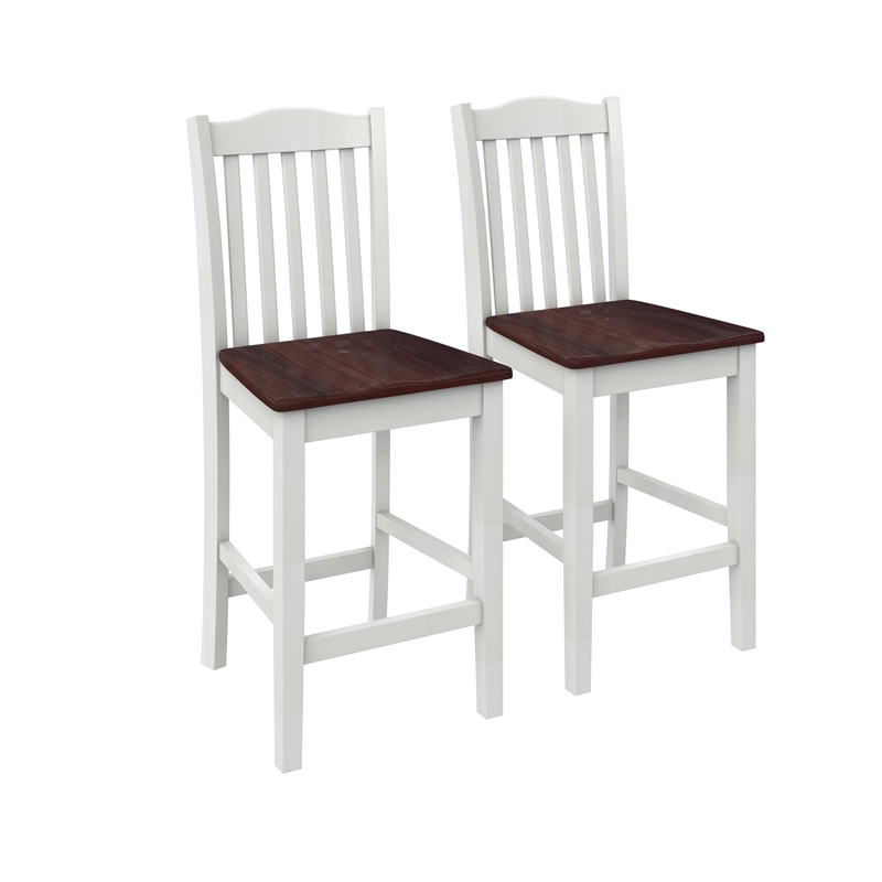 DHP Shiloh 3-Piece Counter Height Dining Set in Rustic Mahogany/White