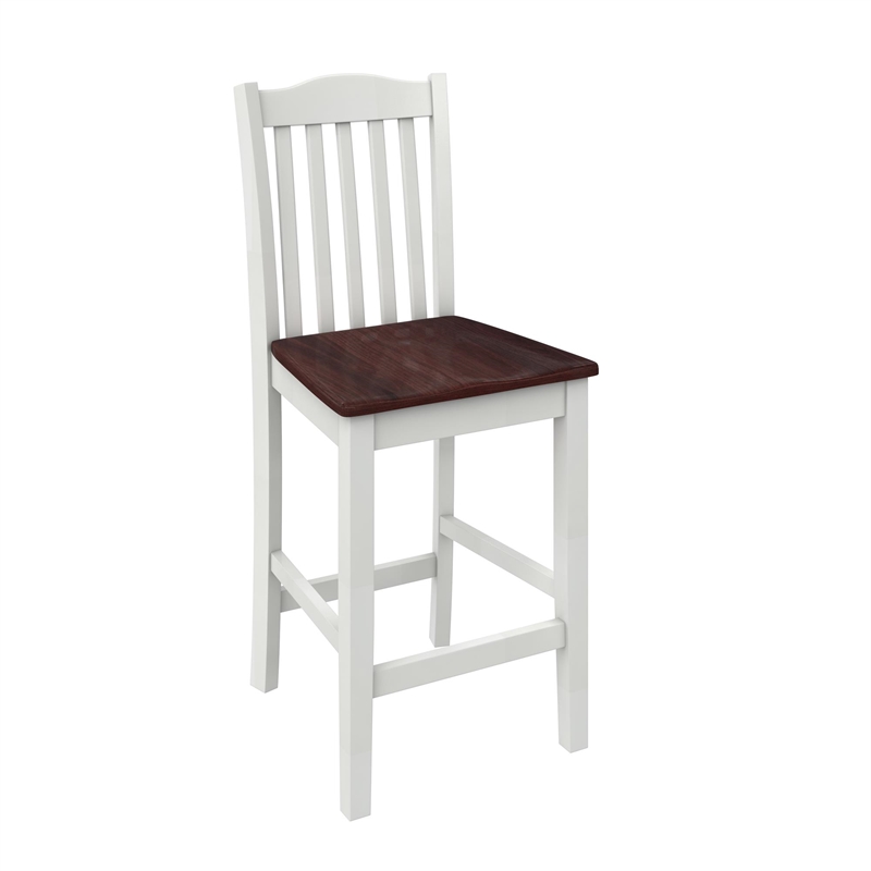 DHP Shiloh 3-Piece Counter Height Dining Set in Rustic Mahogany/White