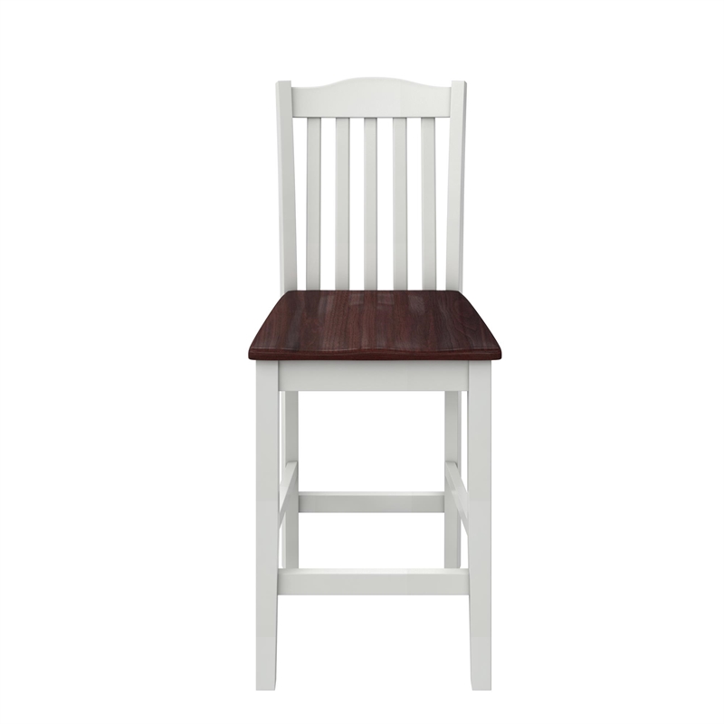 DHP Shiloh 3-Piece Counter Height Dining Set in Rustic Mahogany/White