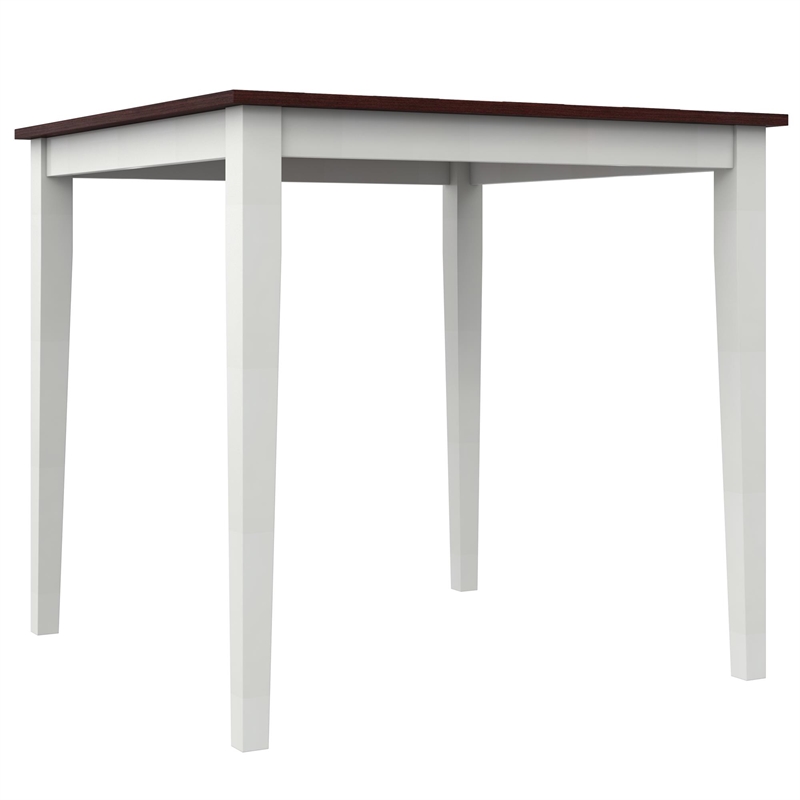 DHP Shiloh 3-Piece Counter Height Dining Set in Rustic Mahogany/White