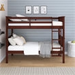DHP Bailen Twin-over-Twin Convertible Solid Wood Bunk Bed in Nutmeg