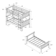 DHP Bailen Twin-over-Twin Convertible Solid Wood Bunk Bed in Nutmeg