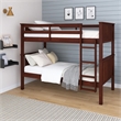 DHP Bailen Twin-over-Twin Convertible Solid Wood Bunk Bed in Nutmeg